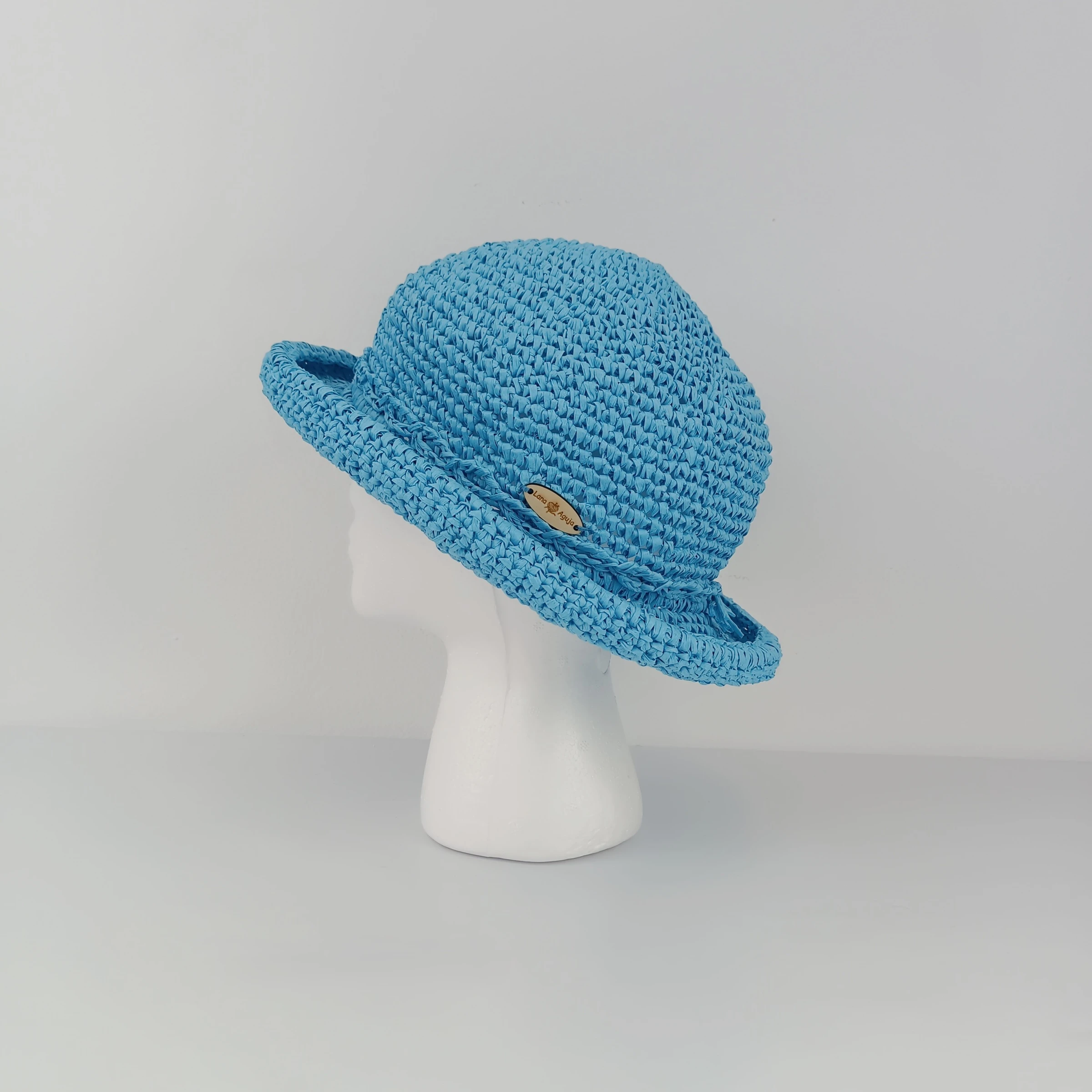 Chapéu bucket cor azul turquesa tricotado em crochê – photo 4